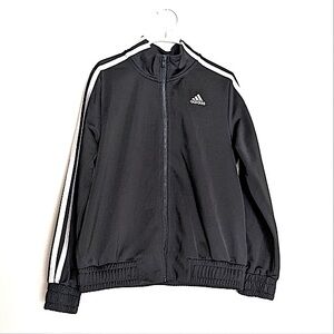 Adidas Full Zip 3 Stripe Sleeve Logo Back Track Jacket Boys size Medium
